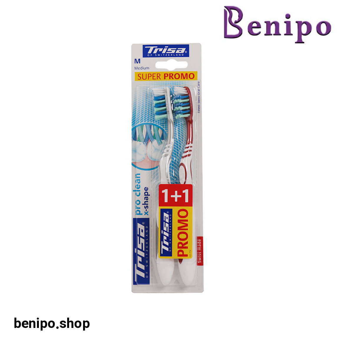 مسواک مدل Extra Pro Clean X-Shape با برس متوسط بسته 2 عددی