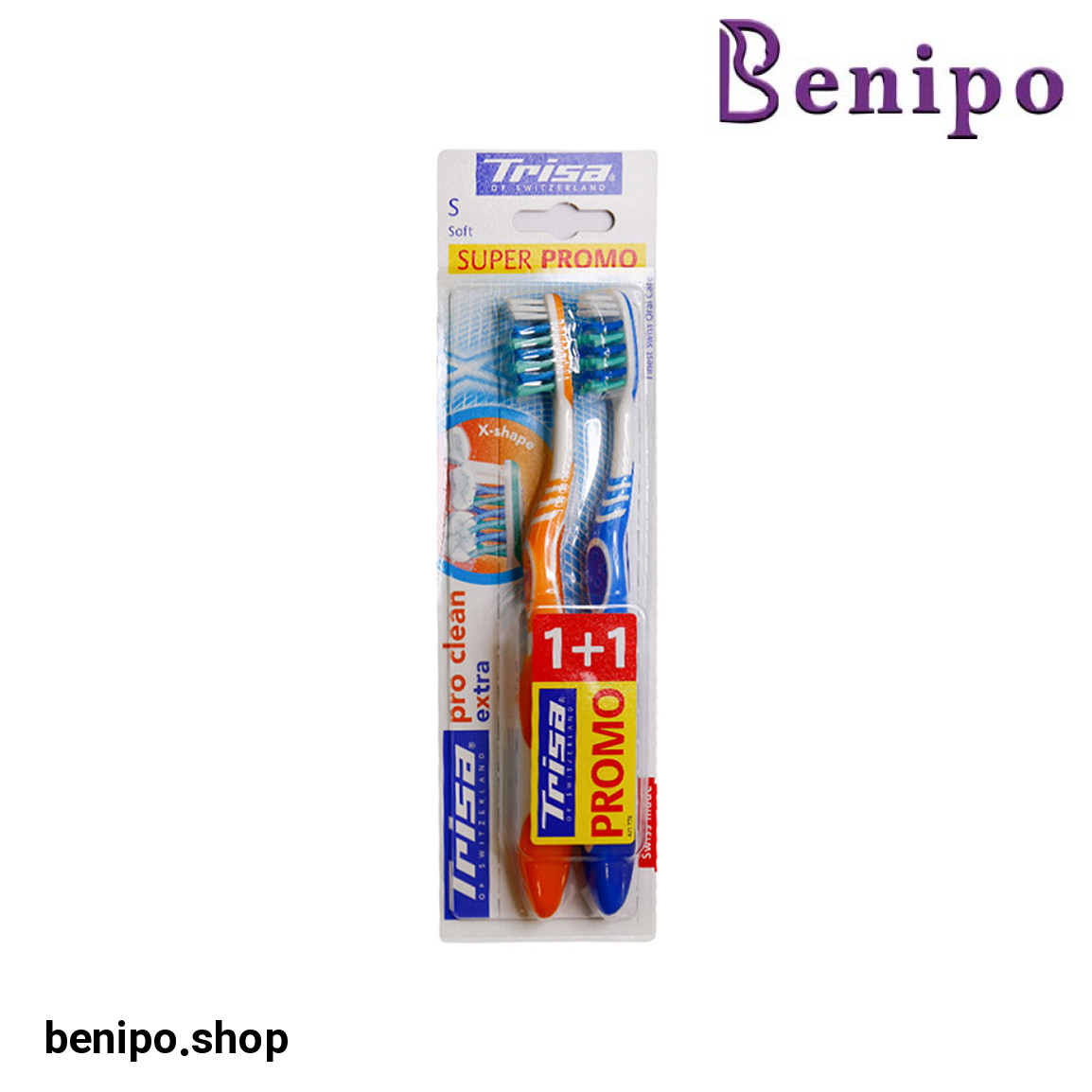 مسواک مدل Extra Pro Clean X-Shape با برس نرم بسته 2 عددی