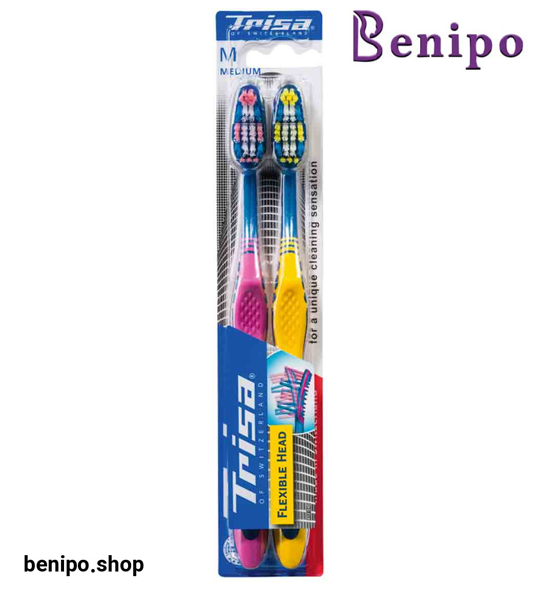 مسواک فلکسیبل هد متوسط 2عددی ارسال با رنگ رندوم