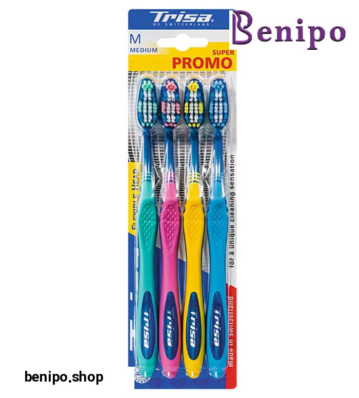 مسواک فلکسیبل هد متوسط  4 عددی ارسال با رنگ رندوم