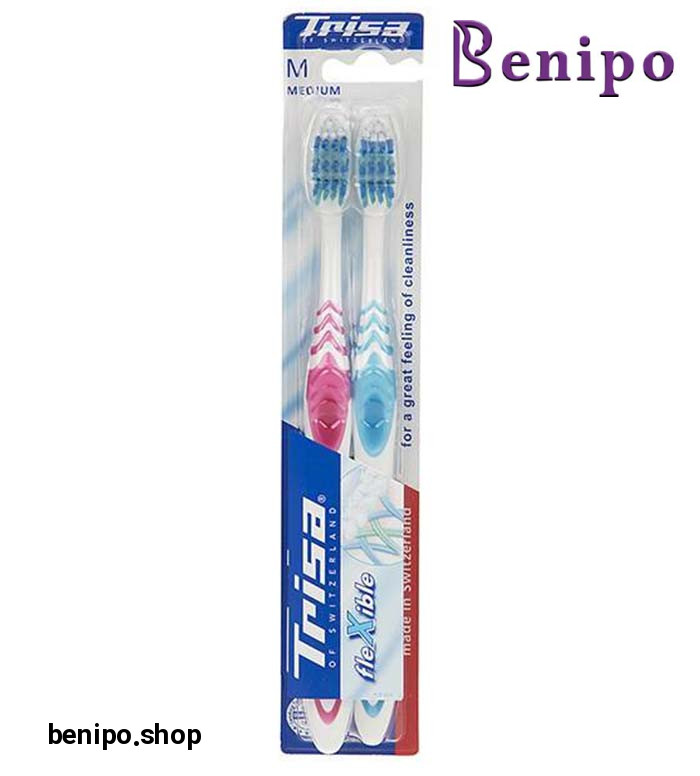 مسواک فلکسیبل با  برس  متوسط 2 عددی ارسال با رنگ رندوم