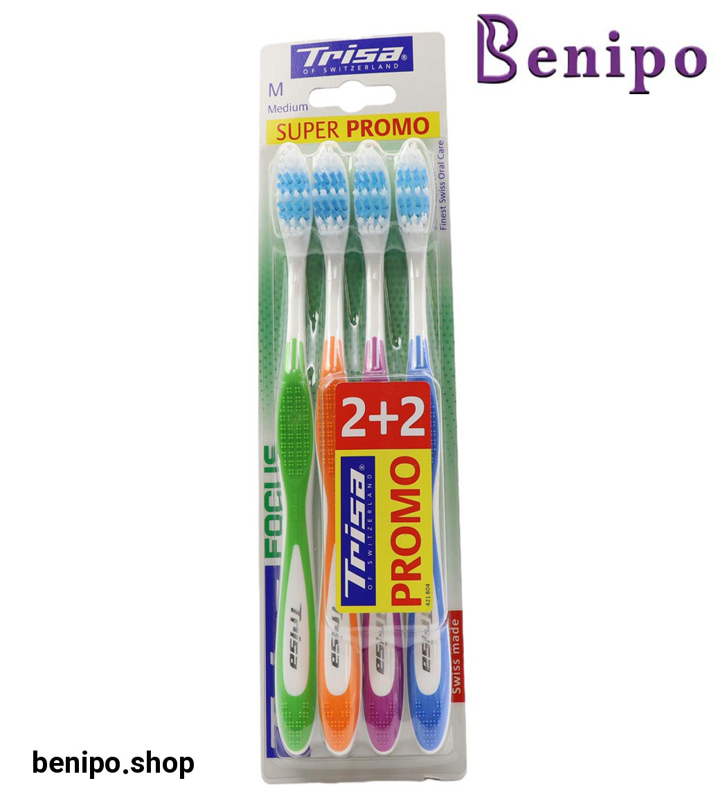 مسواک فوکوس پروکلین متوسط چهارتایی ارسال با رنگ رندوم