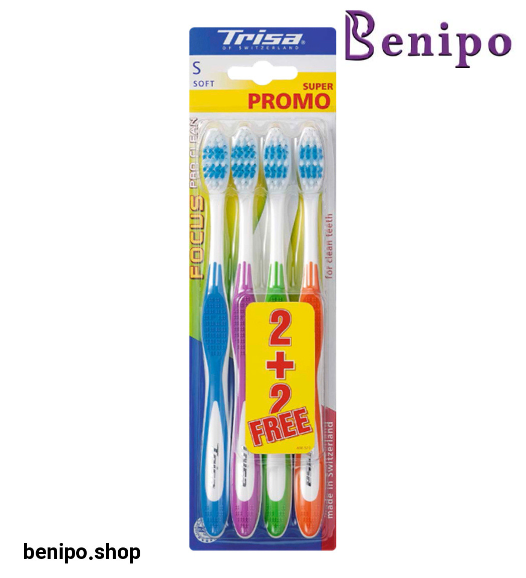 مسواک فوکوس پروکلین S بسته 4 عددی ارسال با رنگ رندوم