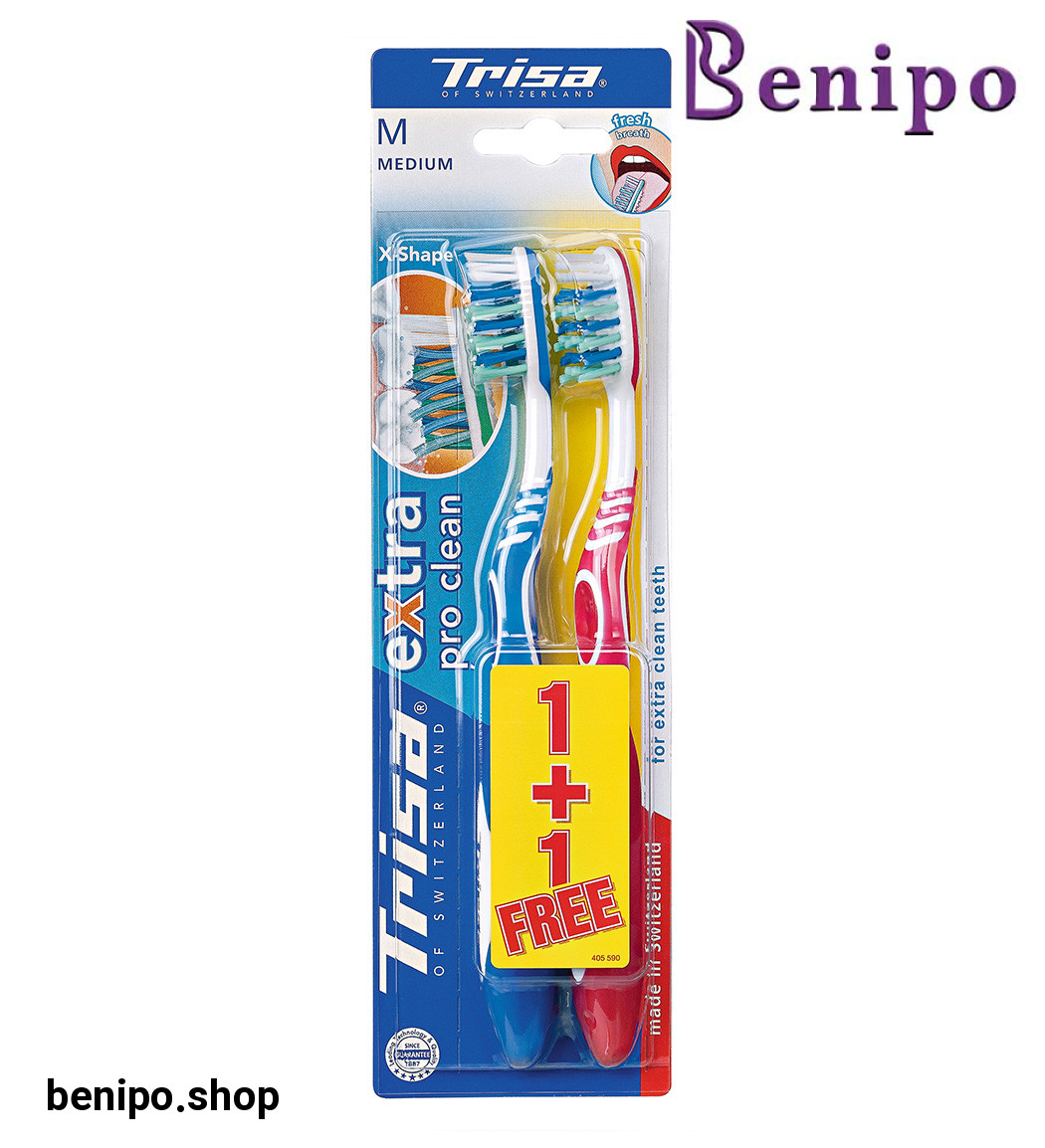 مسواک اکسترا پروکلین M بسته 2 عددی ارسال با رنگ رندوم