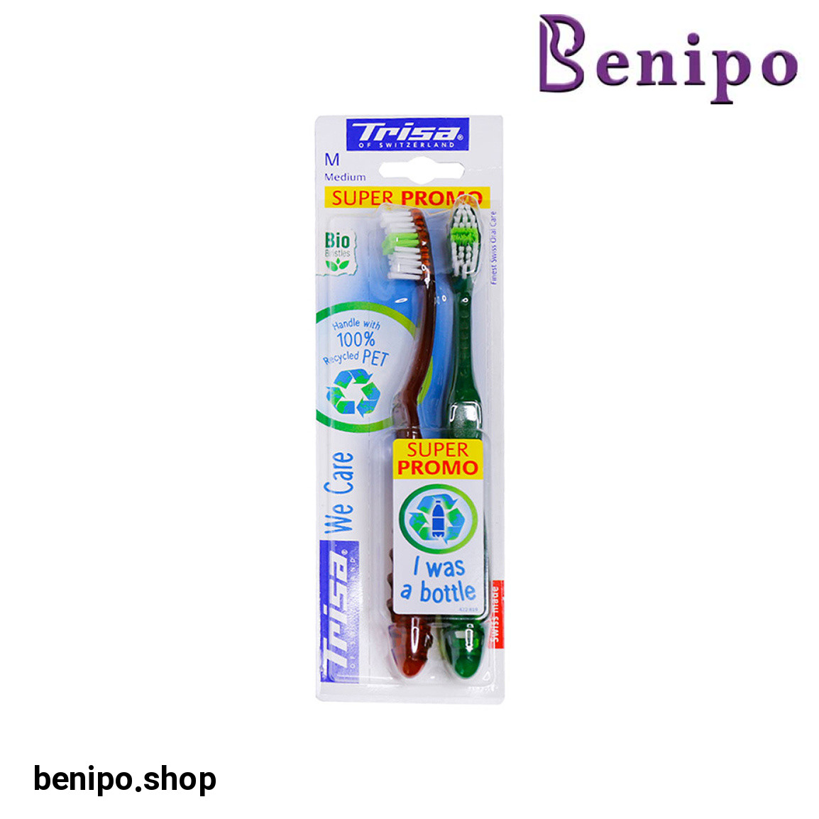 مسواک مدل V-Care با برس متوسط بسته 2 عددی