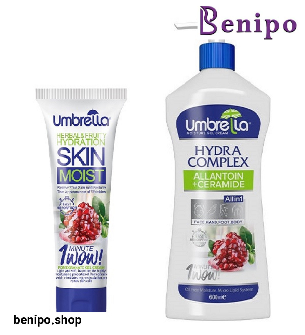 پک کرم ژل آبرسان انار حجم 600 میل و کرم ژل آبرسان انار حجم 75 میل