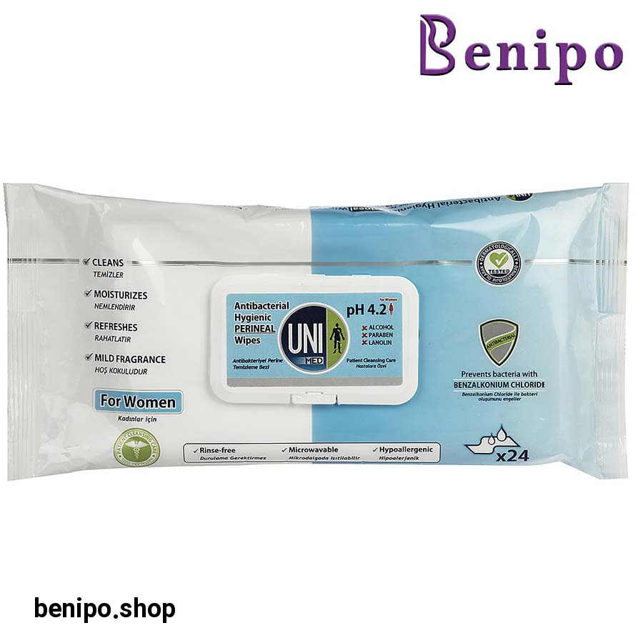 دستمال  مرطوب  بهداشتی  بانوان ناحیه پرینال