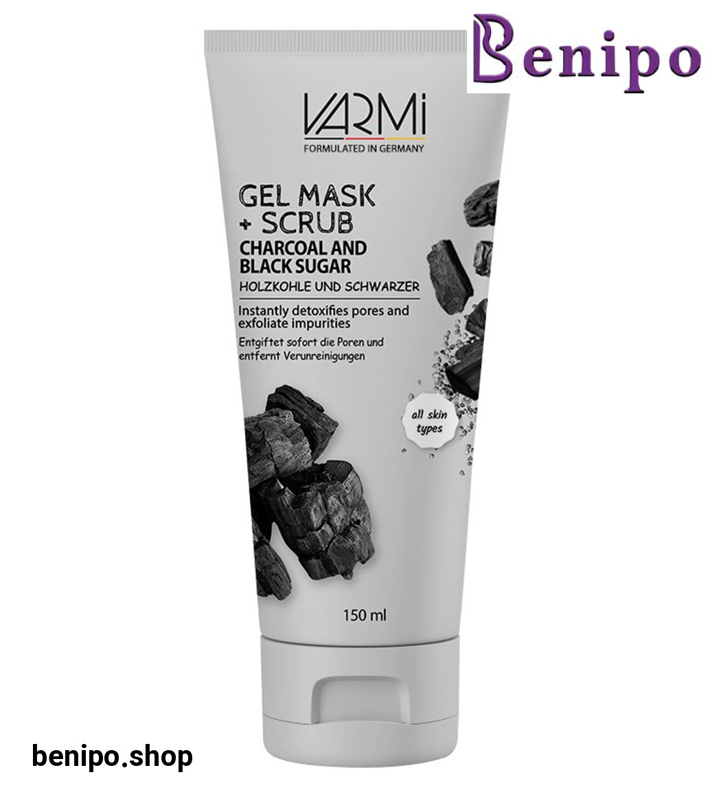 ماسک ژل اسکراب ذغال و شکر سیاه 150میل