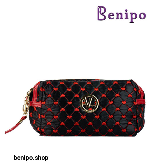 کیف آرایش دو زیپ چهارخانه P103