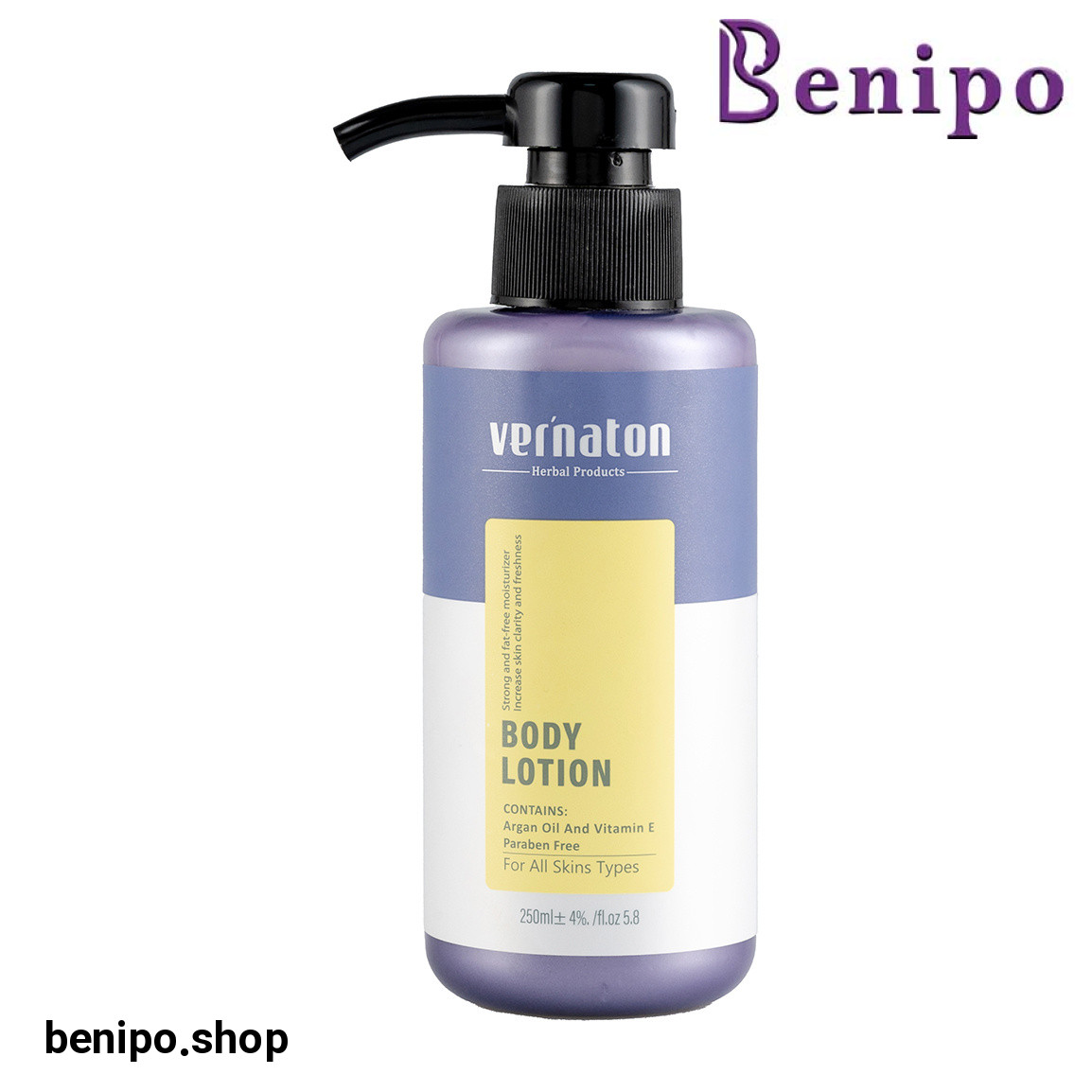 لوسیون بدن حاوی روغن آرگان و ویتامین E حجم 250 میلی لیتر