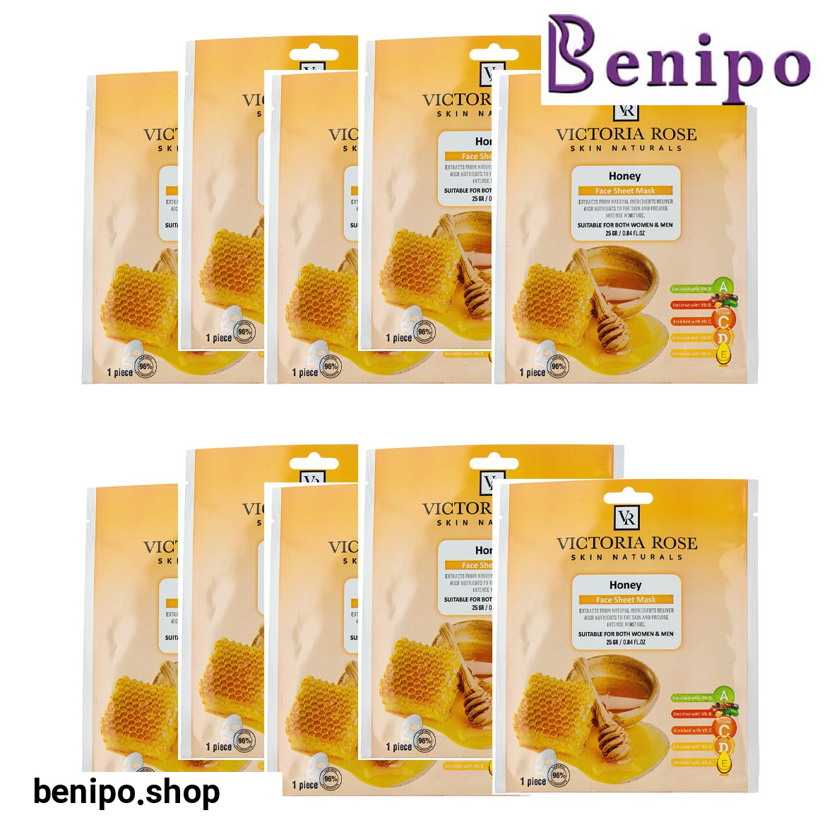 ماسک ورقه ای صورت مدل عسل وزن 25 گرم بسته 10 عددی