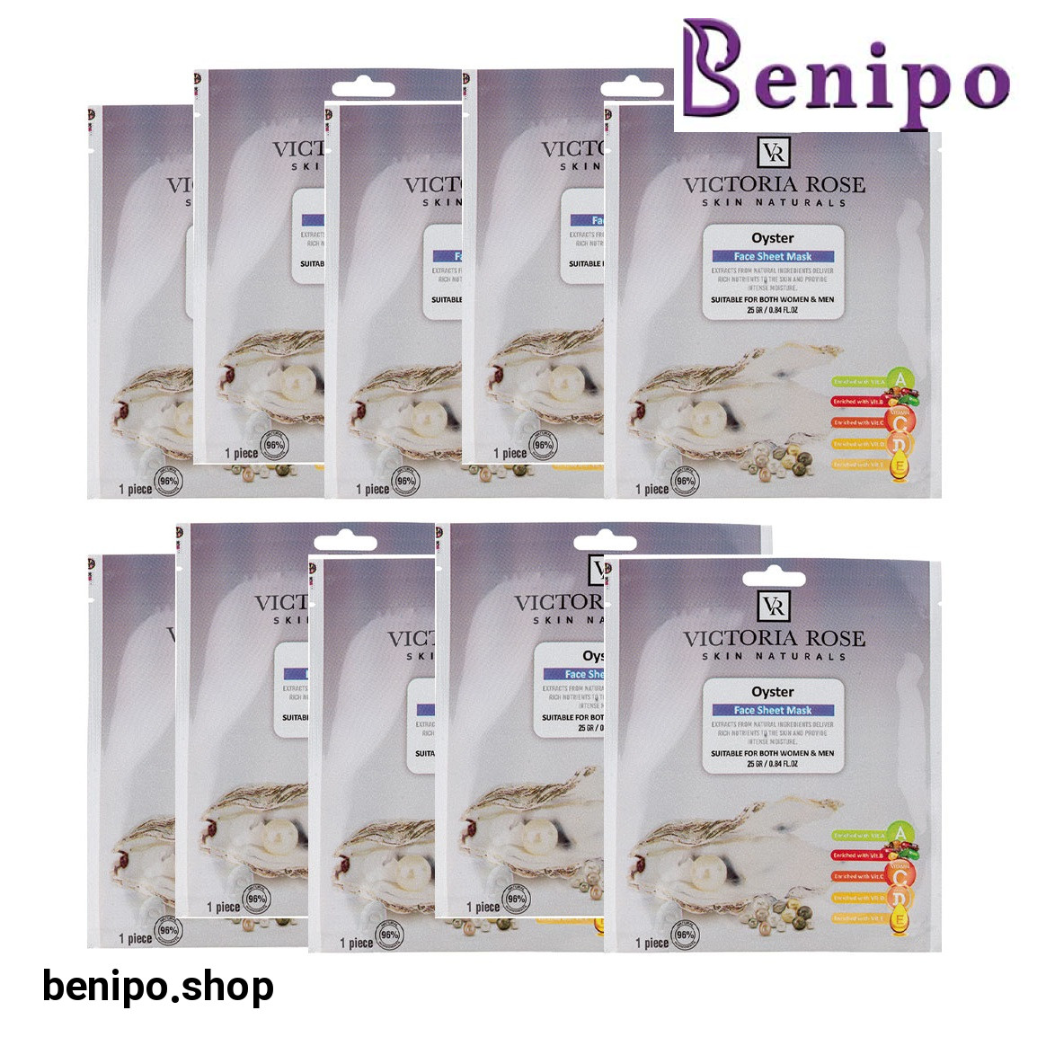 ماسک ورقه ای صورت مدل صدف دریایی وزن 25 گرم بسته 10 عددی