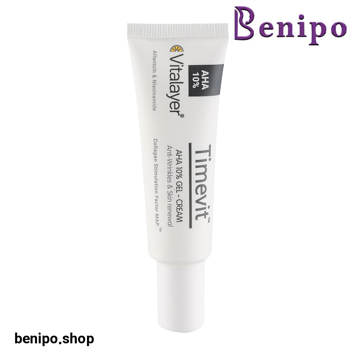 کرم AHA ده درصد مدل Timevit حجم 30 میلی لیتر