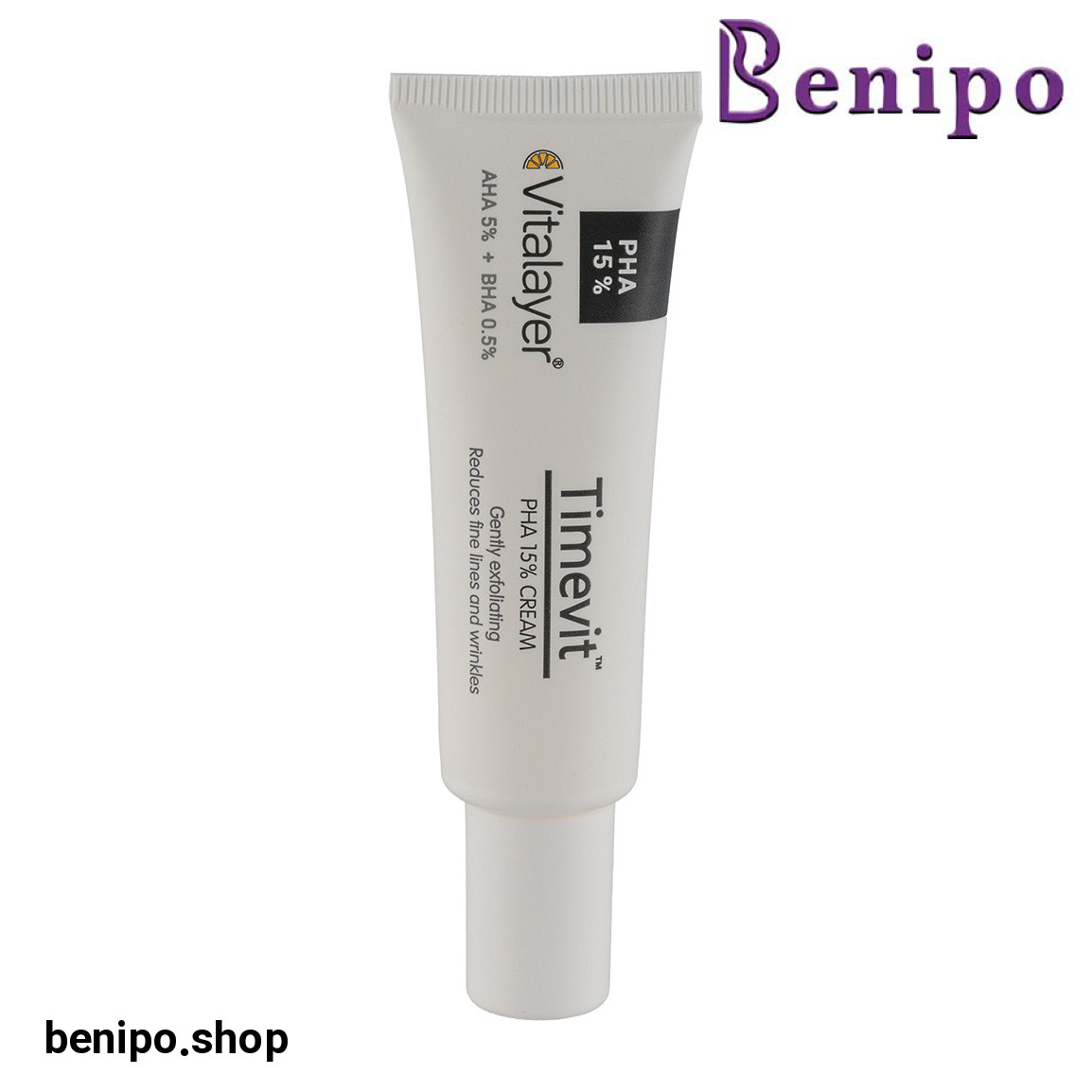 کرم لایه بردار مدل Timevit حاوی PHA مناسب انواع پوست حجم 30 میلی لیتر