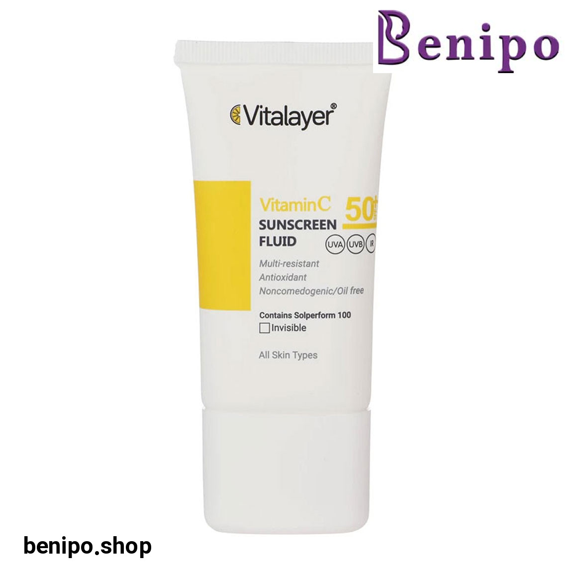 فلوئید ضد آفتاب ویتامین سی بدون رنگ حجم 50 میل