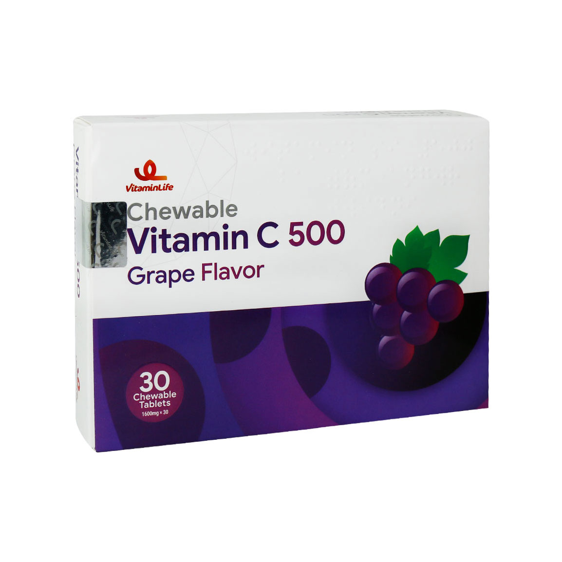 قرص جویدنی ویتامین ث 500 میلی گرم با طعم انگور سیاه بسته 30 عددی