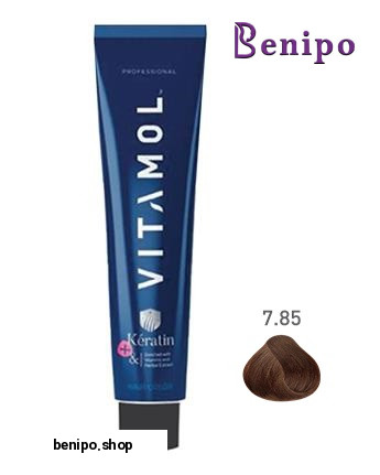 رنگ موی 120 میلی سری شکلاتی طلایی7/85بلوند شکلاتی طلایی متوسط (با دستکش وکلاه)