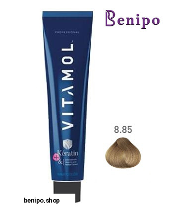 رنگ موی 120 میلی سری شکلاتی طلایی8/85 بلوند شکلاتی طلایی روشن(با دستکش وکلاه)