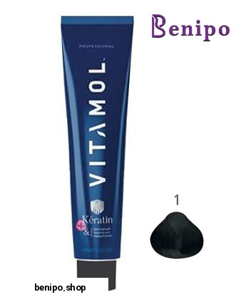 رنگ موی 120 میلی سری طبیعی شماره 1 مشکی (با دستکش وکلاه)