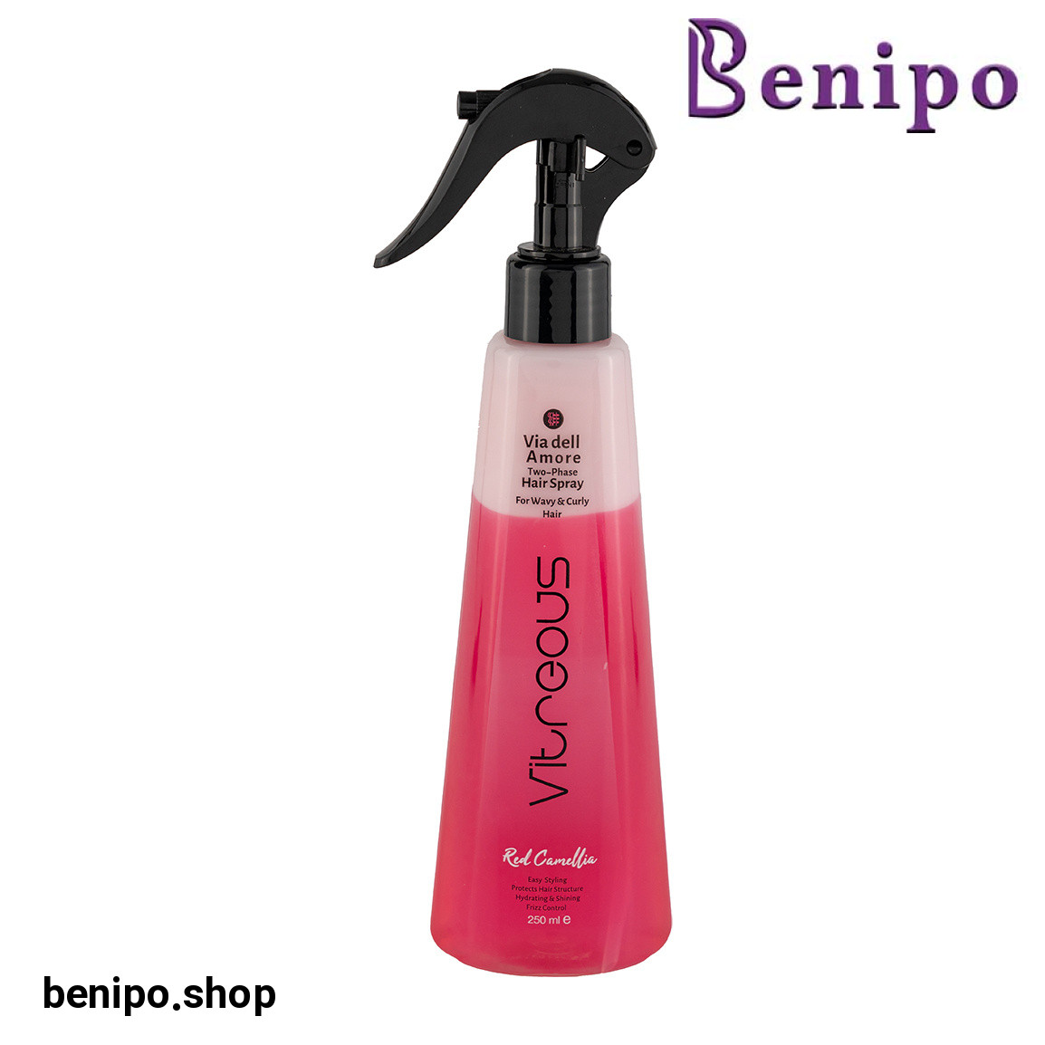 اسپری دو فاز مدل Via Dell Amore مناسب مو فر و موج دار حجم 250 میلی لیتر