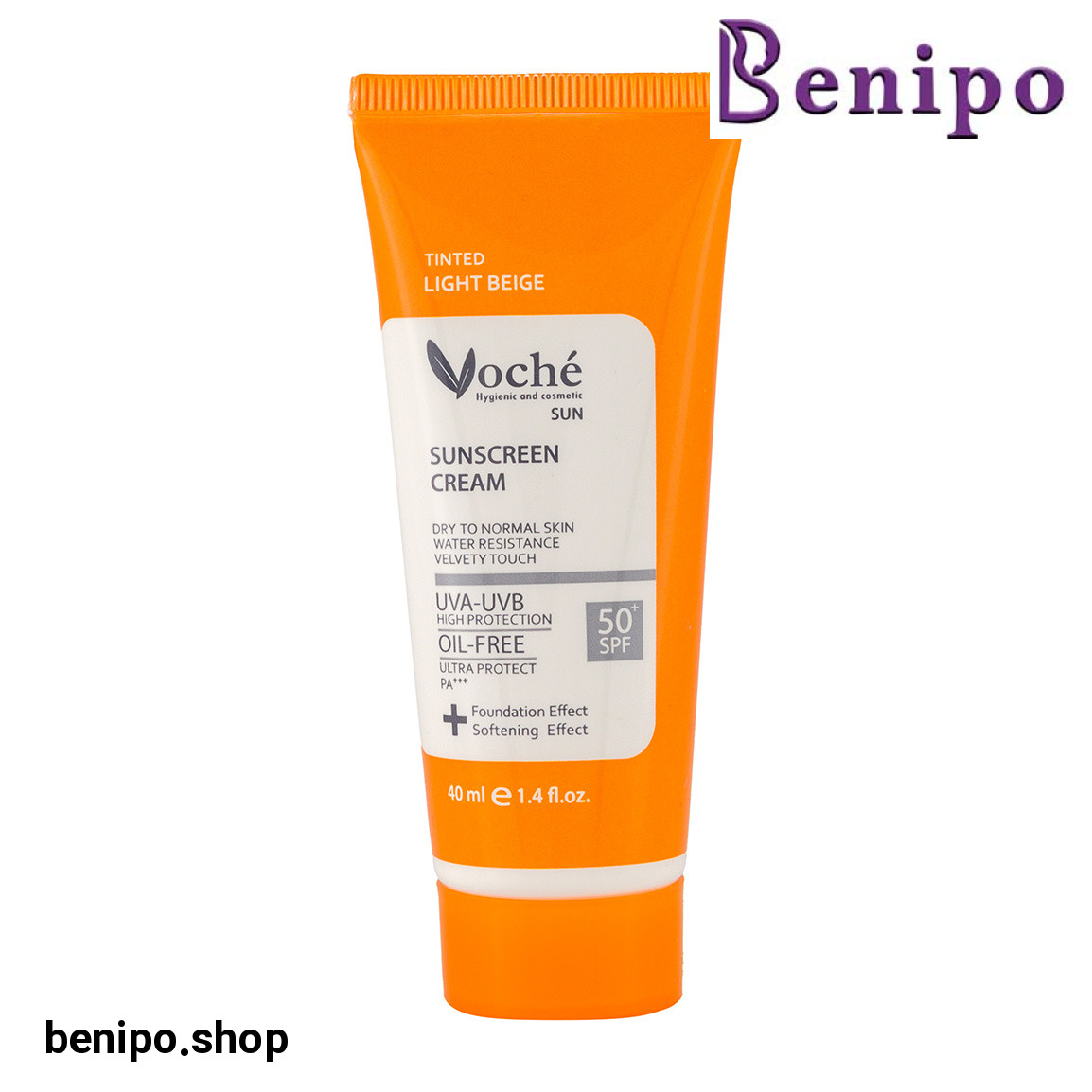 ضد آفتاب رنگی فاقد چربی +SPF50 مناسب پوست خشک و نرمال 40میل