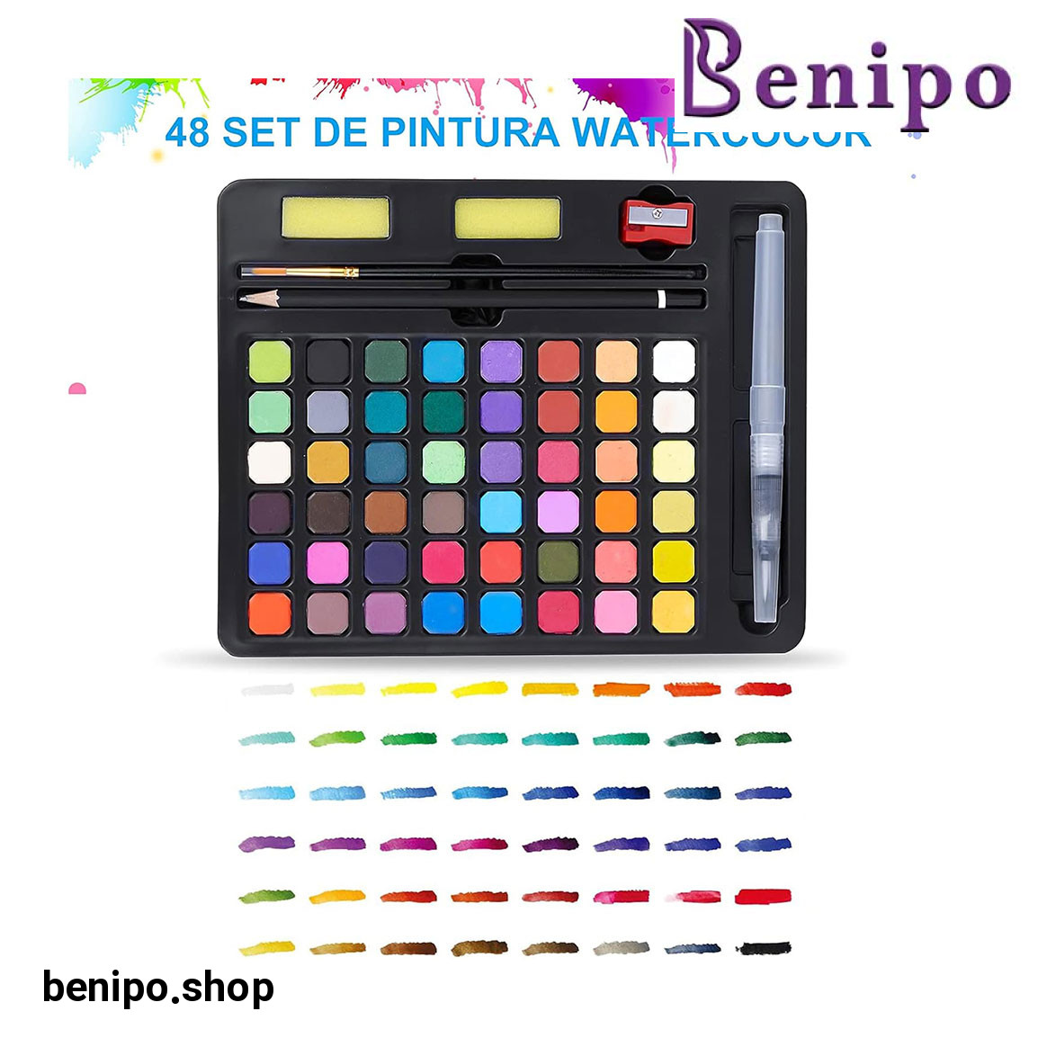 پک 48 عددی پالت آبرنگ طراحی ناخن