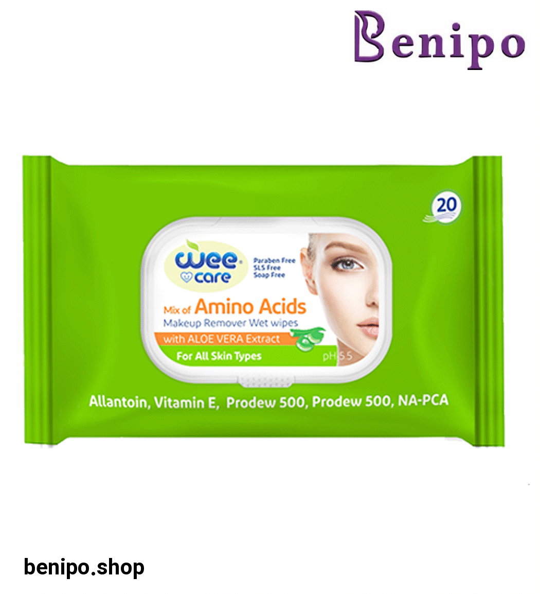 دستمال مرطوب پاک کننده آرایش غنی شده با آمینو اسید 20برگی