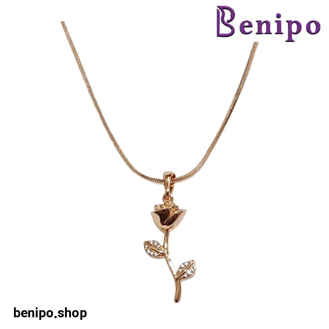 گردنبند زنانه طرح گل رز کد 12