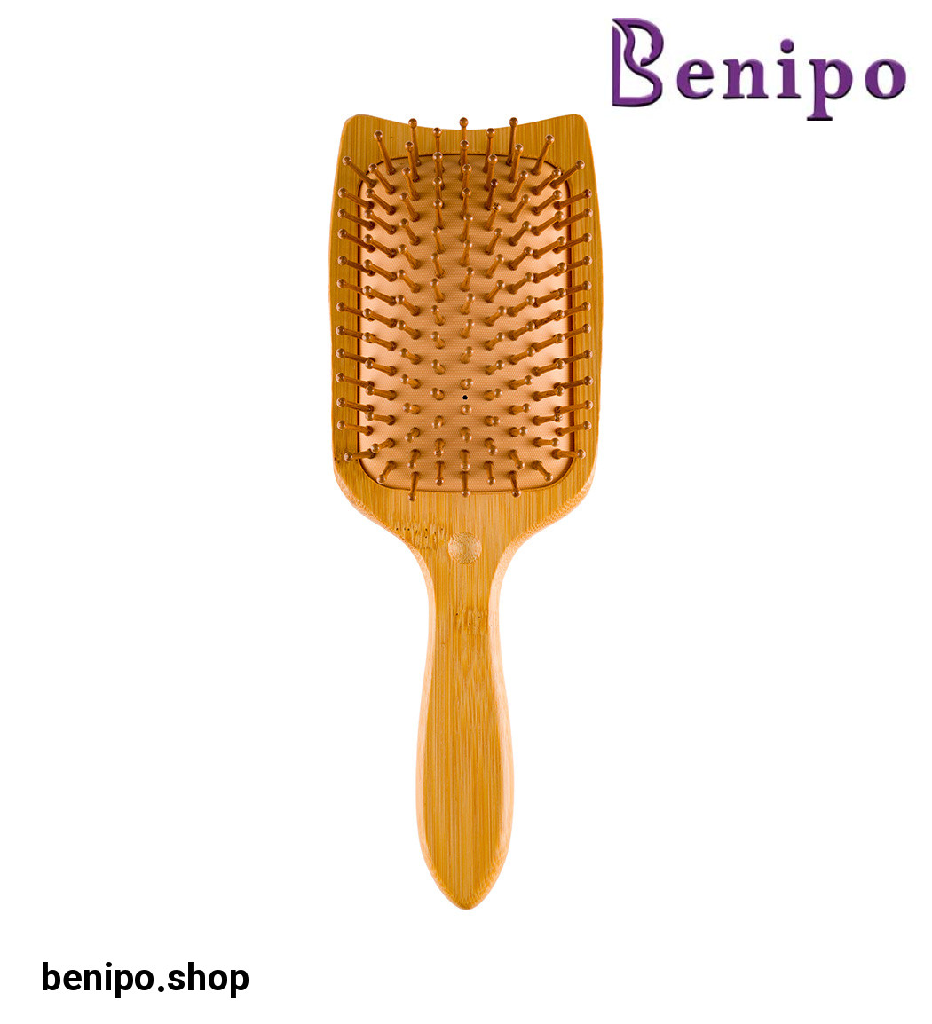 برس چوبی بامبو مستطیل طرح گربه