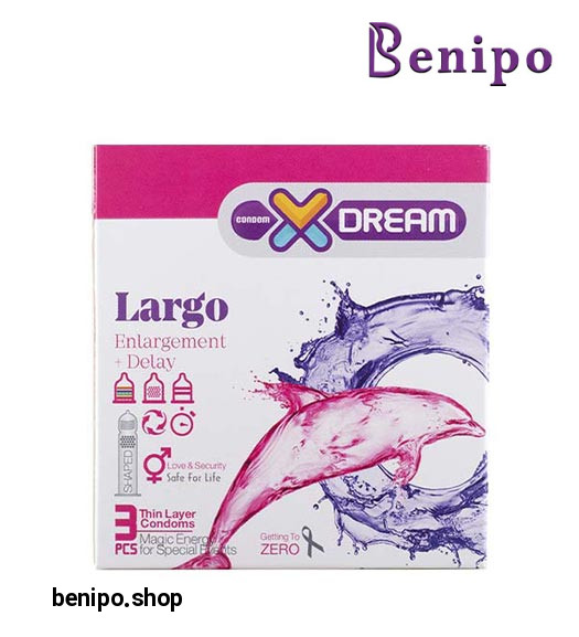 کاندوم 3عددی بزرگ کننده تاخیری خاردار شیاردار Largo