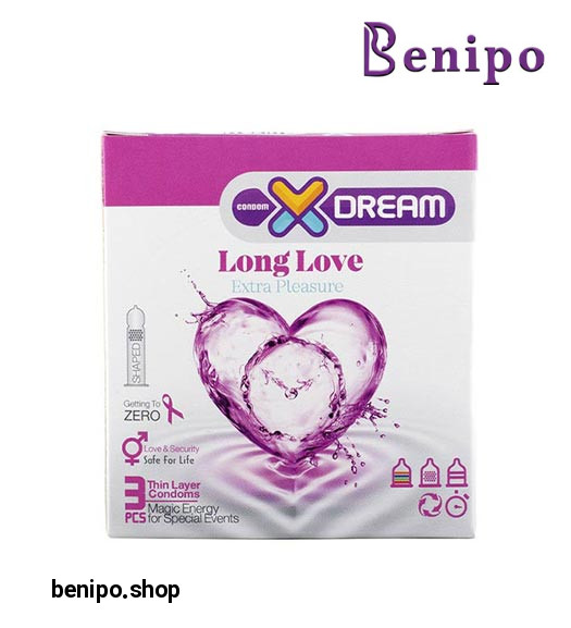 کاندوم 3عددی لذت طولانی تاخیری و خاردار Long Love