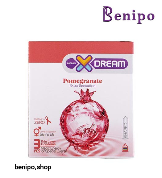 کاندوم 3عددی تنگ کننده واژن حاوی عصاره انار Pomegranate