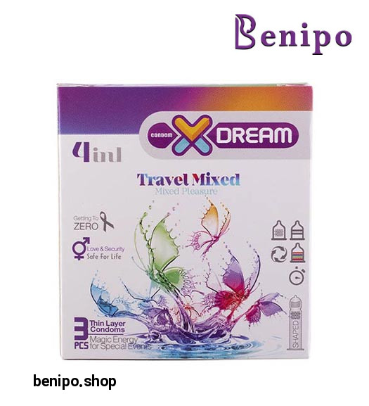 کاندوم 3عددی گوناگون 4 در 1 مدل Travel Mixed