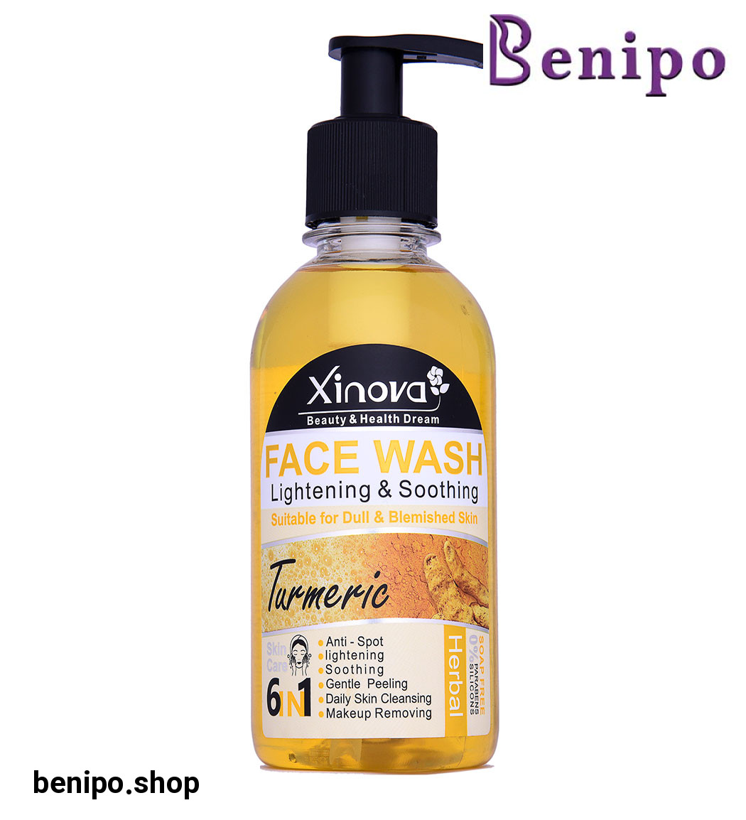 ژل شستشوی صورت زردچوبه مناسب پوستهای کدر و لکه دار 250میل