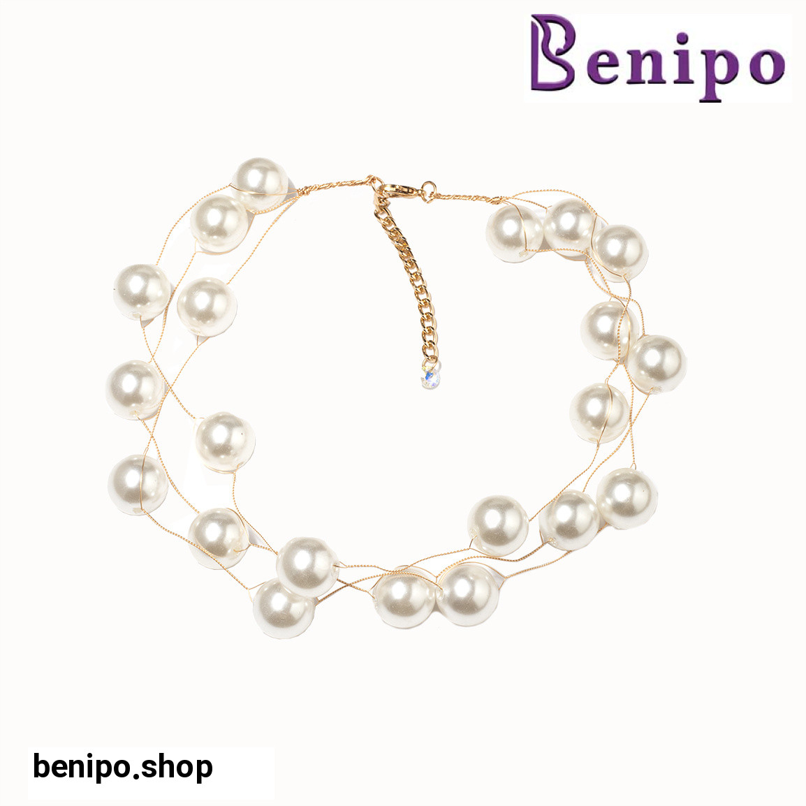 گردنبند مروارید چند لایه مدل گوی بزرگ