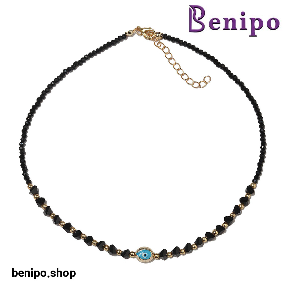 گردنبند مدل چشم نظر آبی فیروزه ای