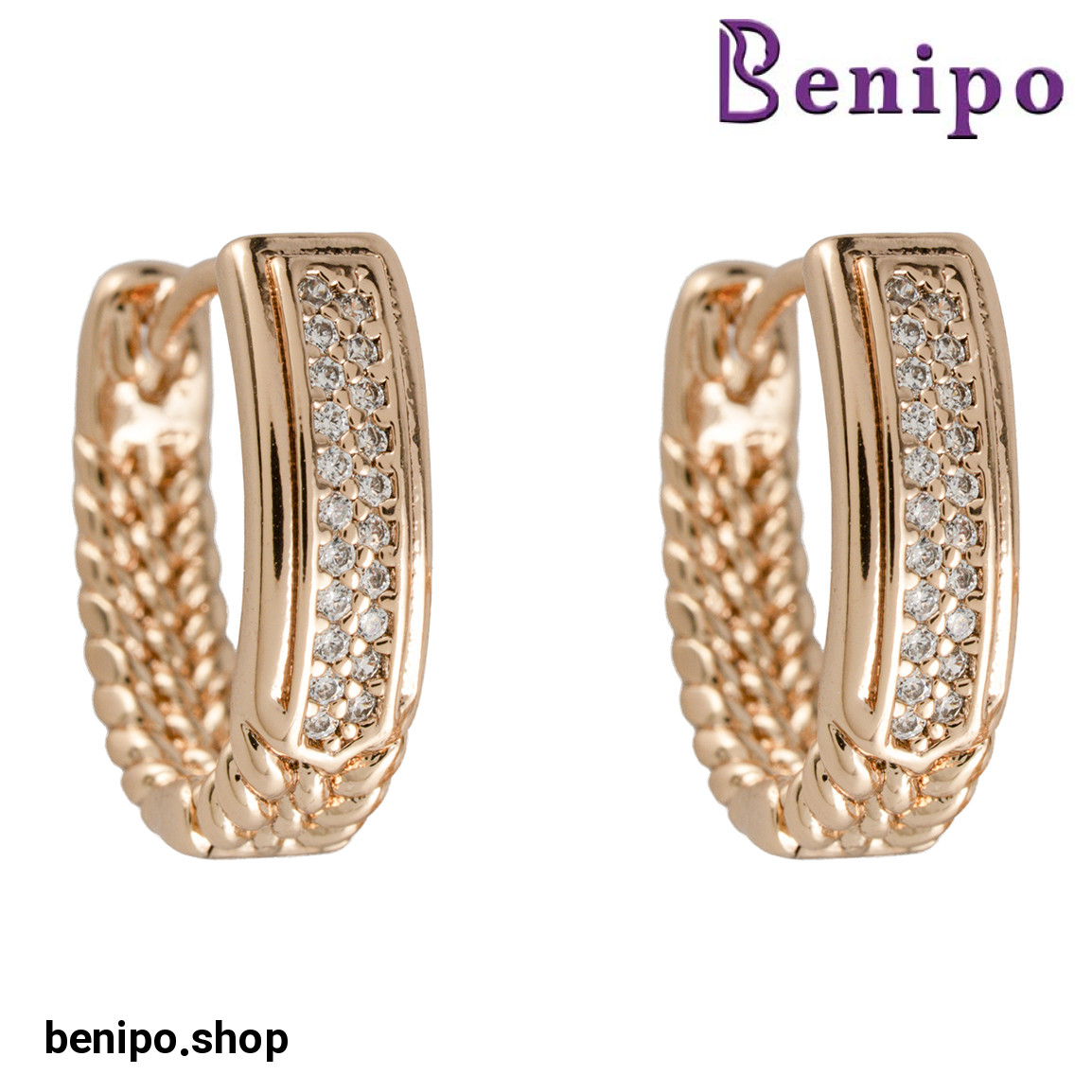 گوشواره حلقه ای نگین دار کد 012