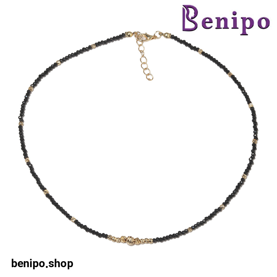 گردنبند مدل البراندو مشکی طلایی