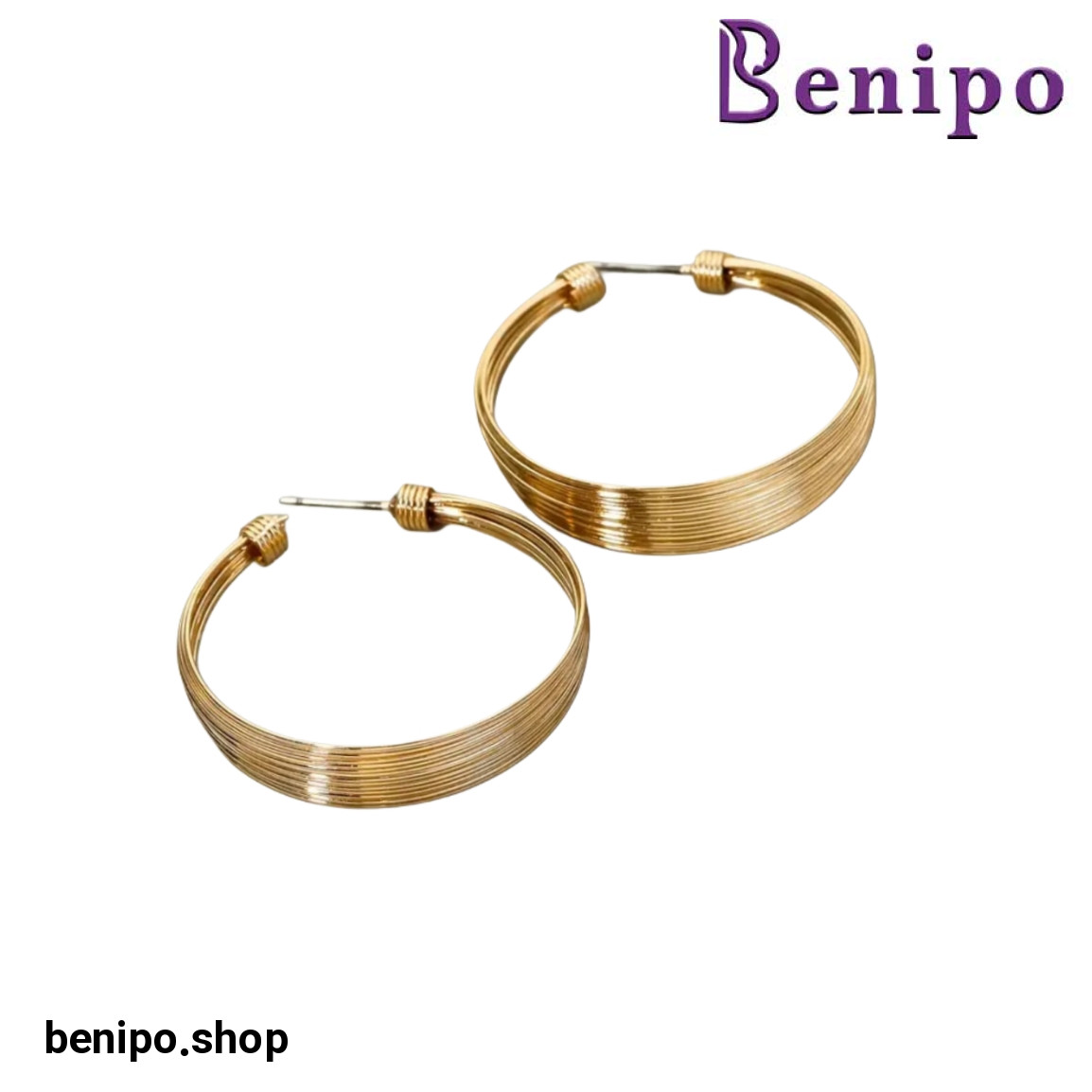 گوشواره سیمی مدل هلال طلایی