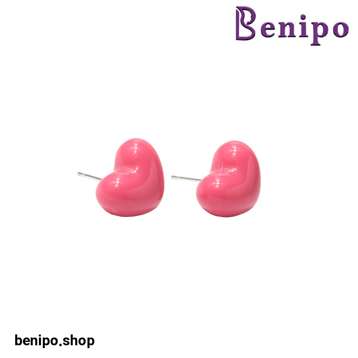 گوشواره مدل قلب سرخابی