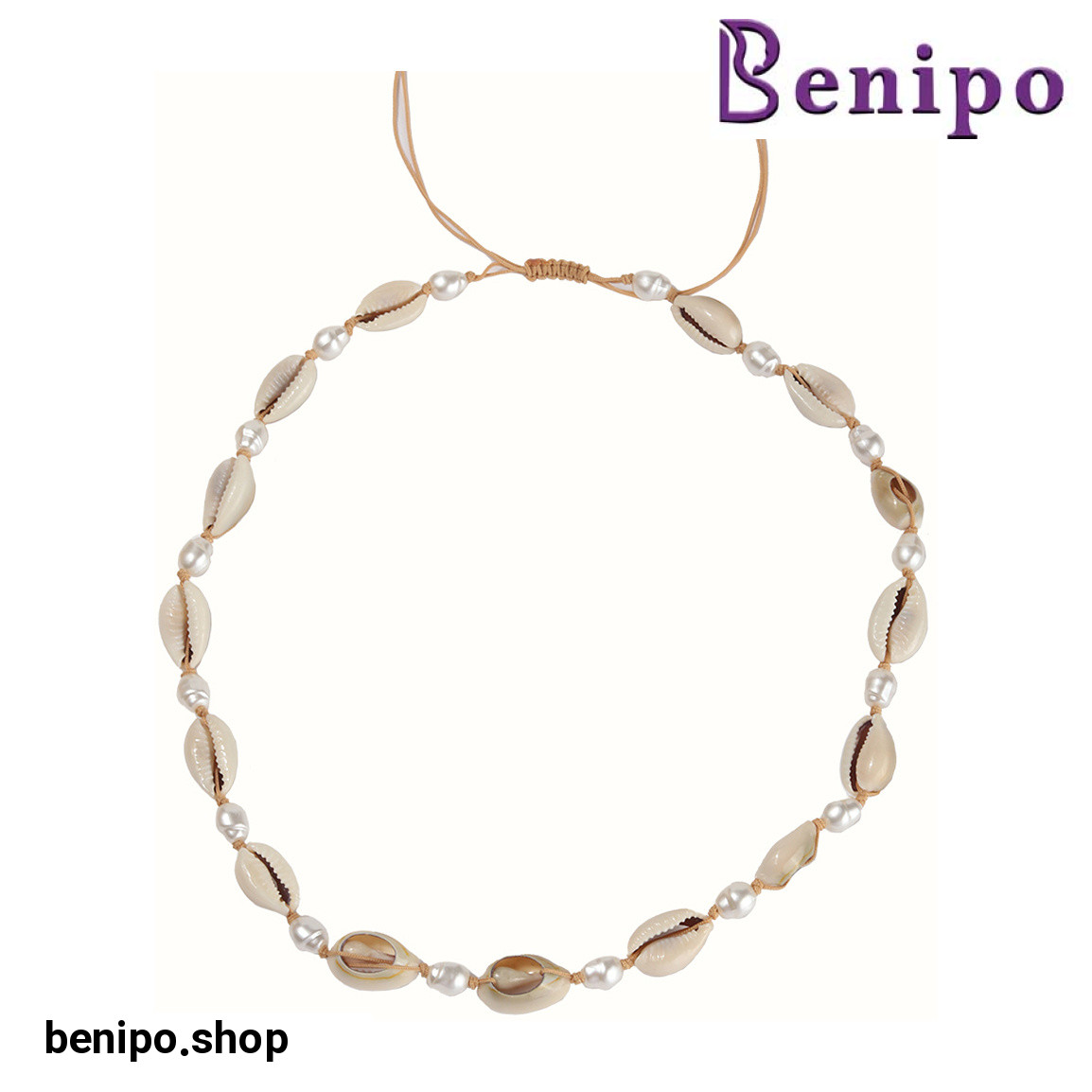 گردنبند صدف طبیعی مدل لوتوس