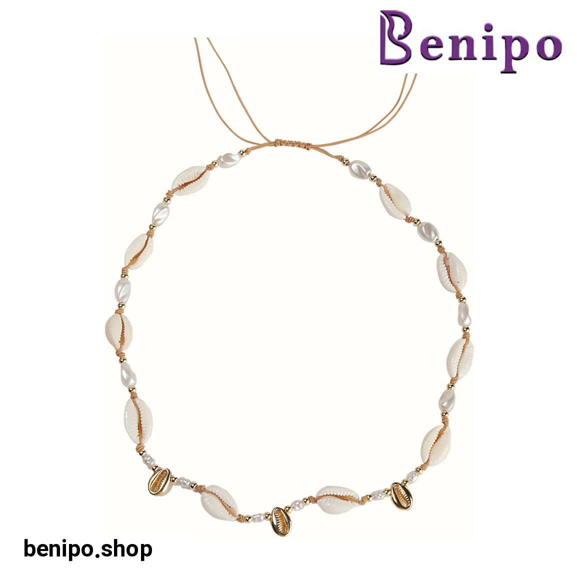 گردنبند صدف طبیعی متال