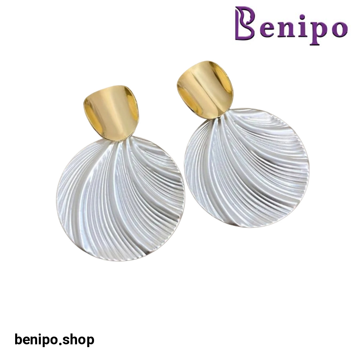 گوشواره مینیمال نقره ای طلایی