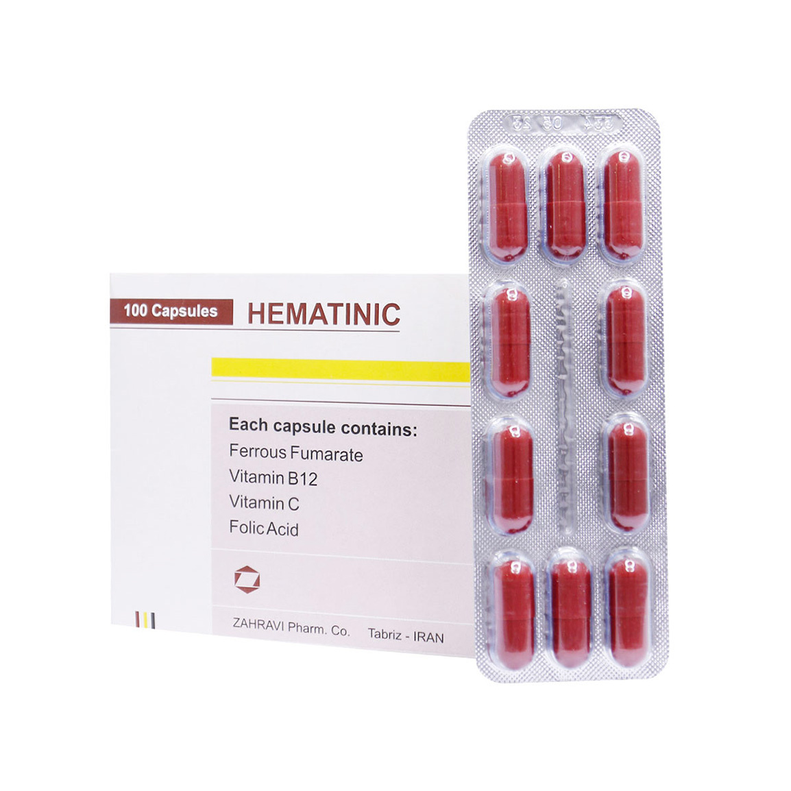 کپسول آهن مدل Hematinic بسته 100 عددی