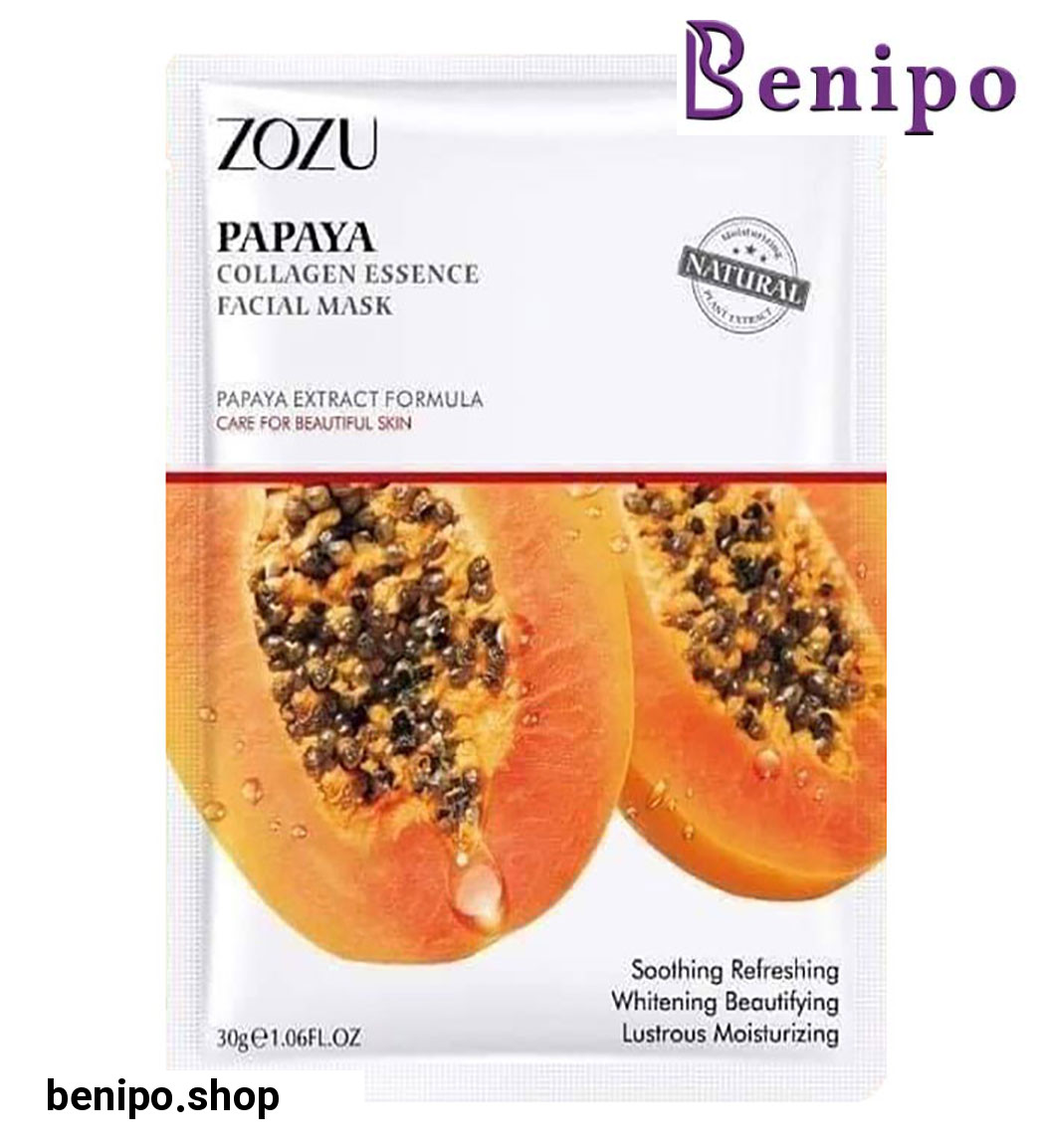 ماسک ورقه ای عصاره پاپایا و کلاژن 30گرم